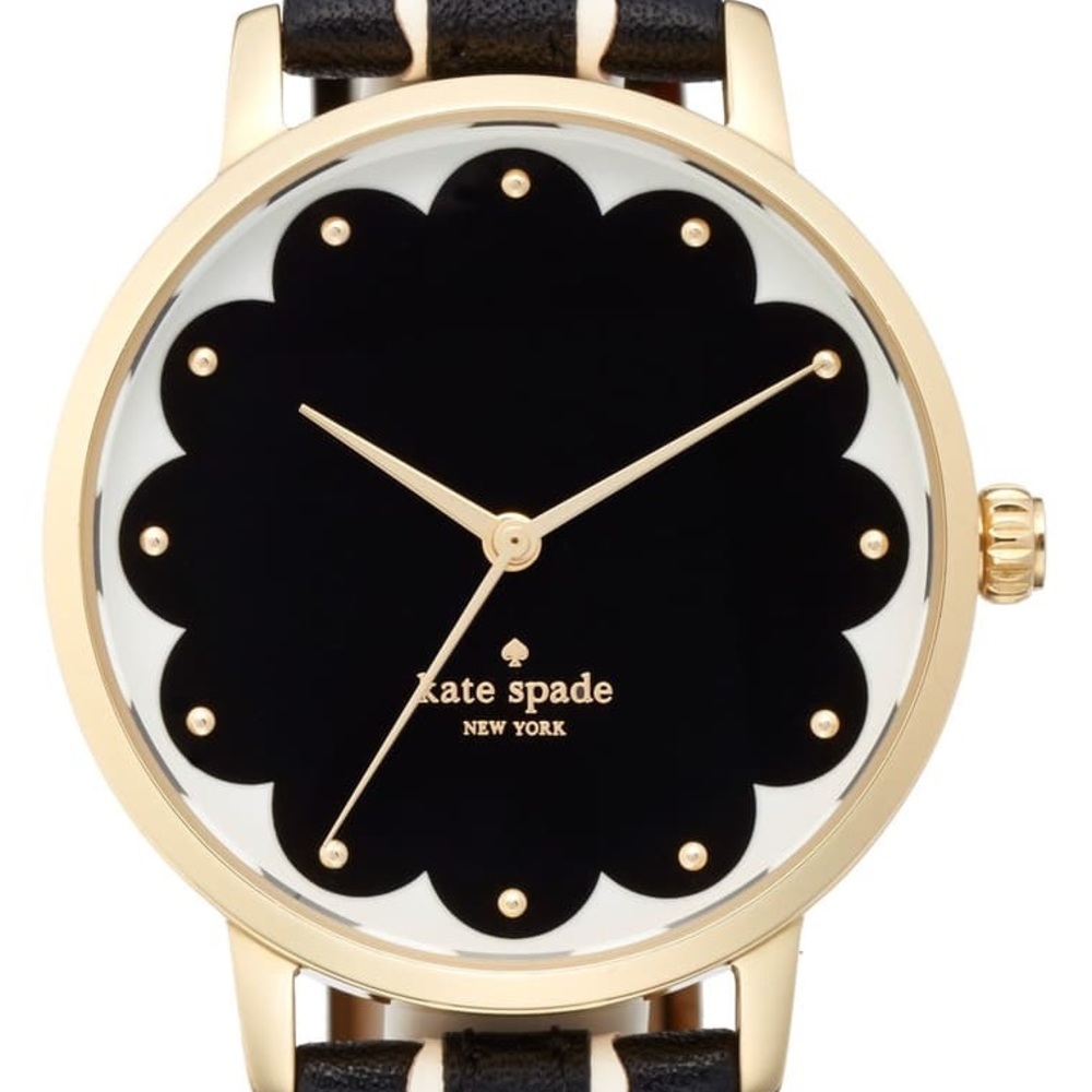 Kate Spade Black and white scalloped watch